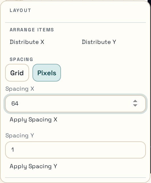 Layout popover close-up