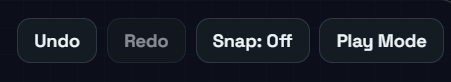 Toolbar buttons for Undo, Redo, Snap Off, and Play Mode