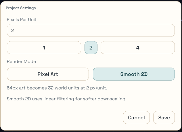 Project Settings dialog