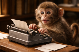 Monkey at a typewriter